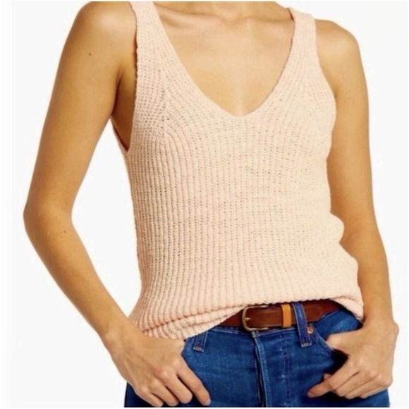 Madewell Tops - Madewell Monterey Sweater Tank Pink/Peach S Coastal Beach Softgirl Knit Feminine